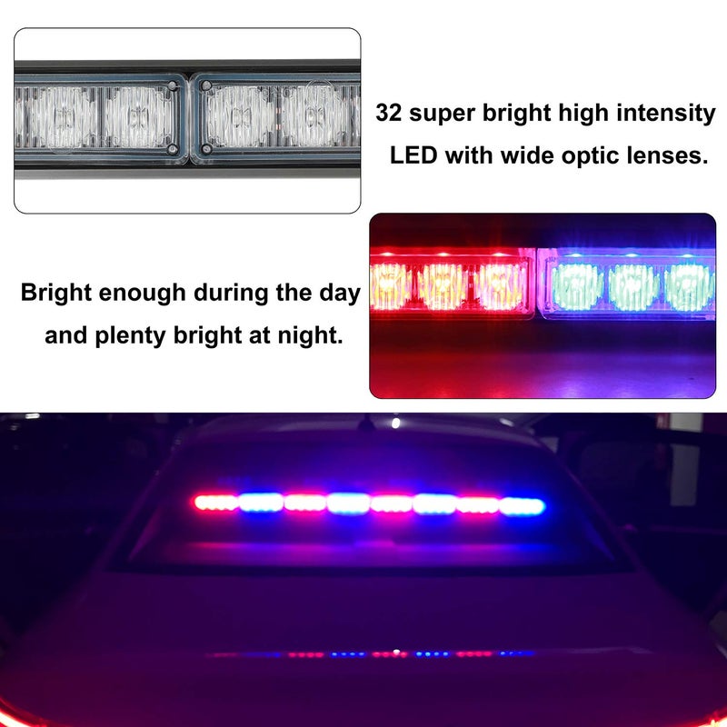 ASPL 36" 32LED Traffic Advisor Light Bar Warning Emergency Strobe Light Bar Directional Flashing Emergency Caution Lighting Led Safety Lights with 16 ft Straight Cord (Red/Blue) - Image 3
